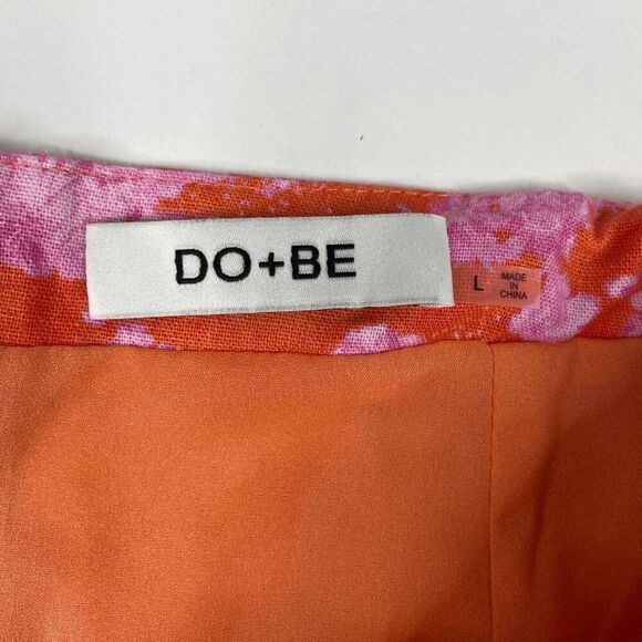 Do + Be Womens Mini Skirt Miami Gardens Wrap Floral Red Orange Size Large Beach - Picture 4 of 6